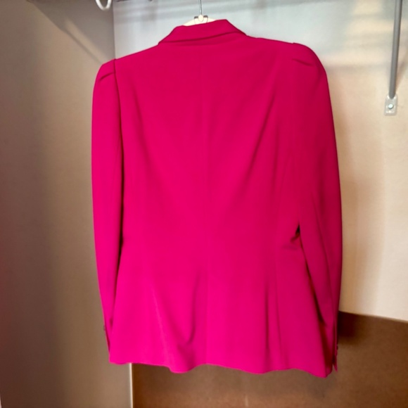 Zara Woman Puffed Sleeves Bright Fuchsia Blazer - Picture 5 of 15